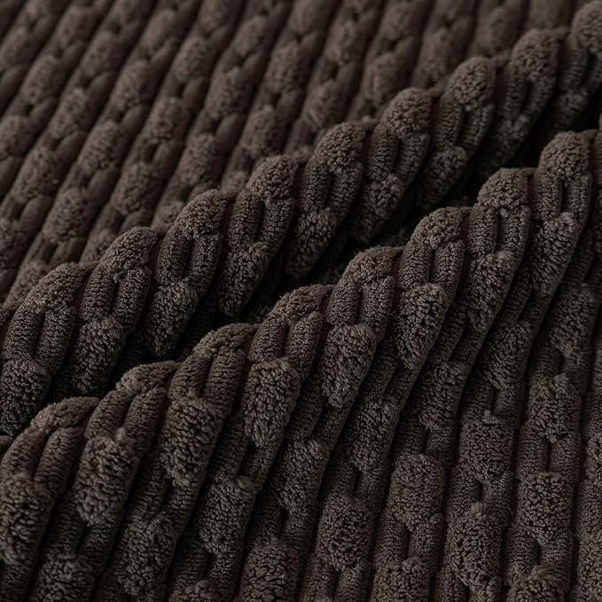 Set of 4 Beige Brown Coffee Decorative Throw Pillow Covers 18x18 Inch Corduroy Pillow Covers for Bed Couch Sofa Living Room Soft Square Cushion Cases