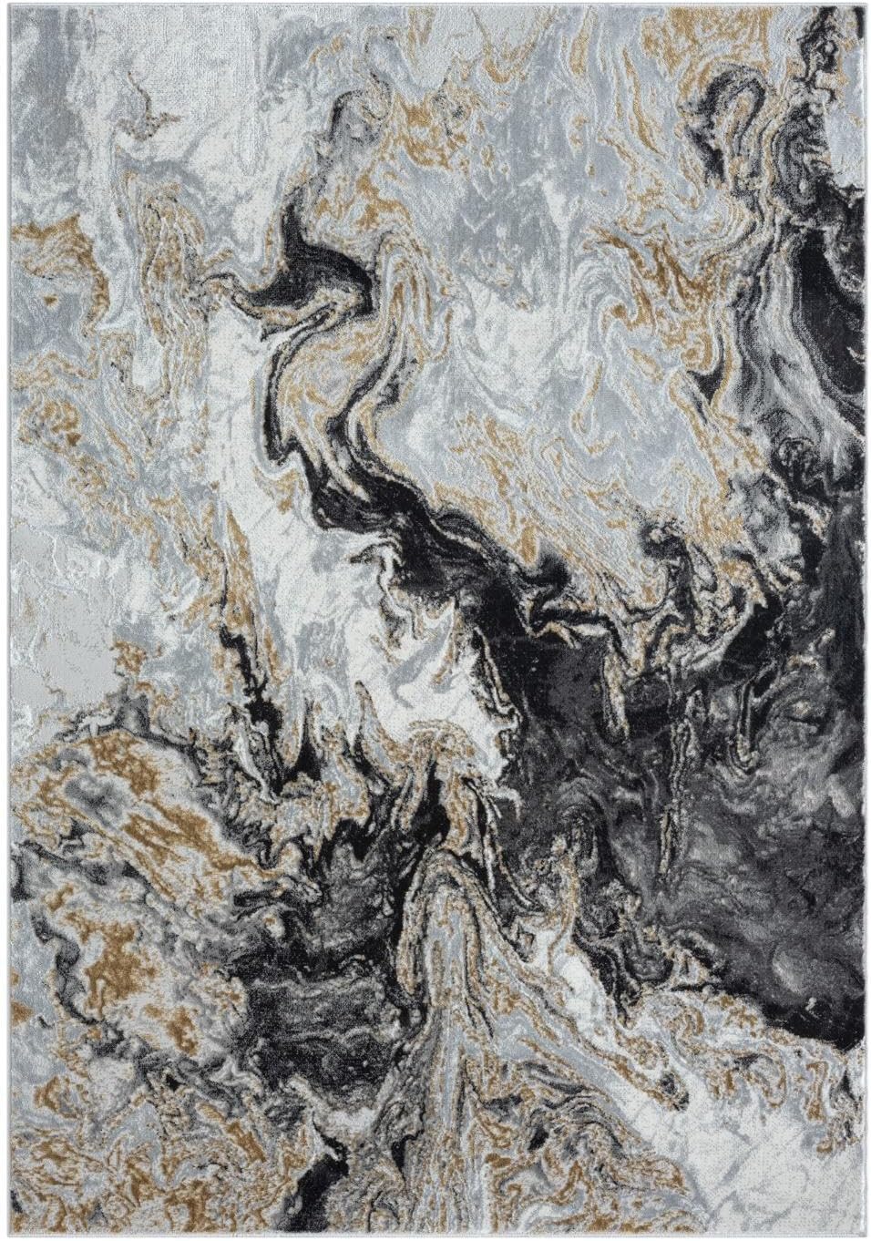 LUXE WEAVERS Marble Swirl Abstract Area Rug, Smoke 8x10