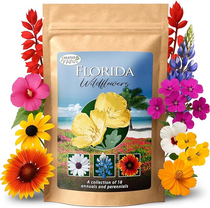 Created By Nature Florida Wildflower Seed Mix, 18 Flower Varieties, 35,000 Seeds
