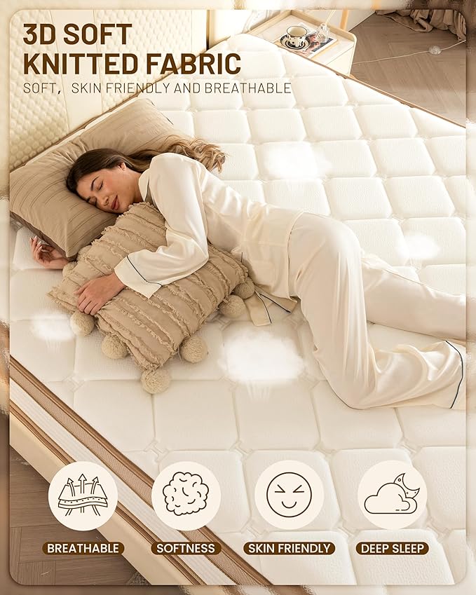 14Inch King Mattress, Premium Hybrid Pocket Springs & Cooling Gel Memory Foam, Medium Firm Support, Motion Isolation, Edge Support, CertiPUR-US Certified