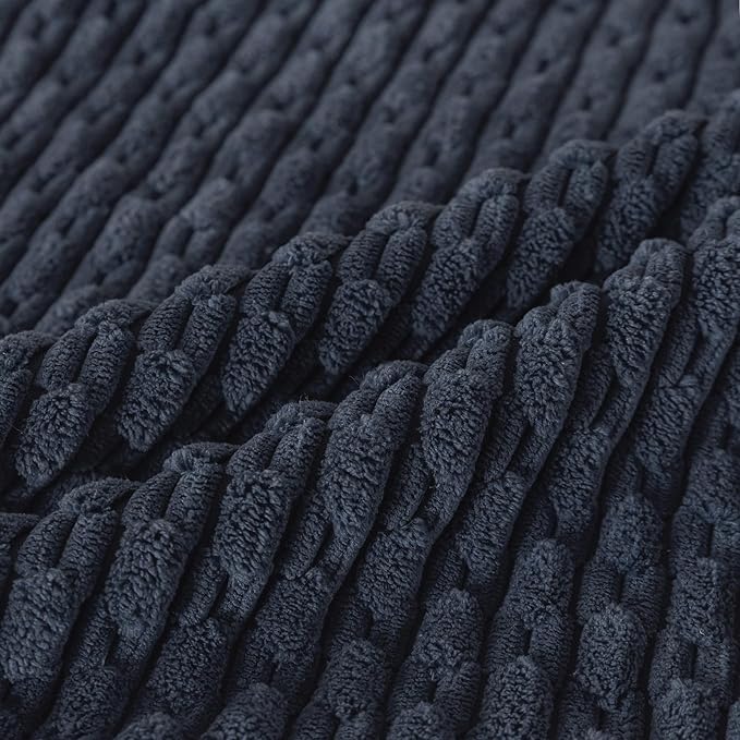 Set of 4 Grey Blue Decorative Throw Pillow Covers 16x16 Inch Corduroy Pillow Covers for Bed Couch Sofa Living Room Soft Square Cushion Cases