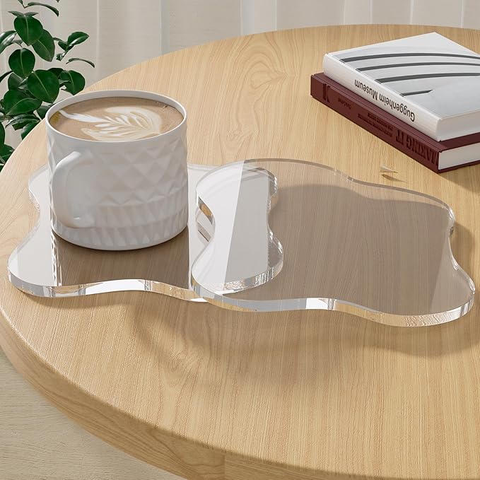 Acrylic 2Pcs/Set Coaster for Desk, Bar Drink Coaster, Cloud Shape Coffee Cup Coaster, Perfect for Tabletop Protection and Accessories Display