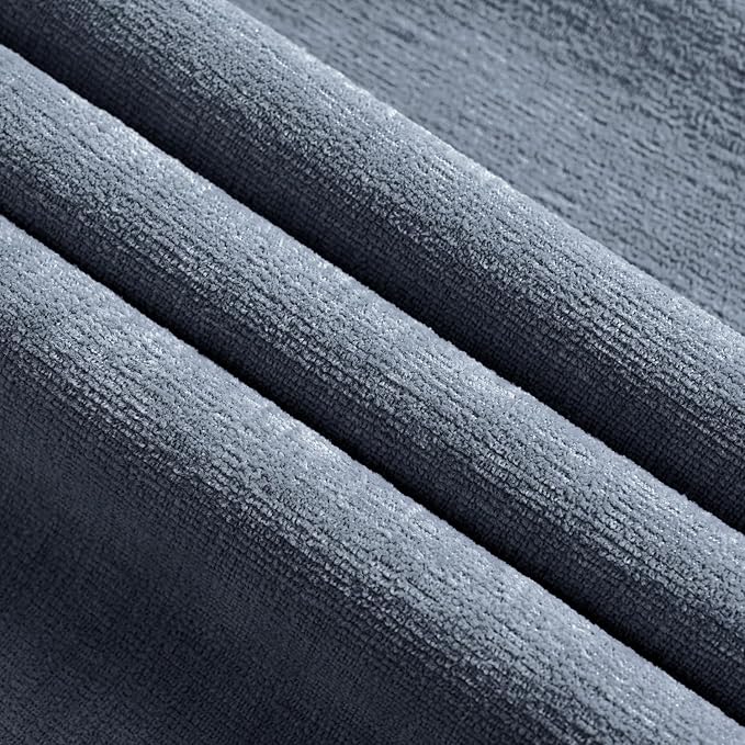 MIULEE Dark Grey Blue Couch Pillow Covers 18x18 Inch, Set of 2 Soft Chenille Decorative Square Throw Pillow Covers Farmhouse for Sofa Living Room Bed