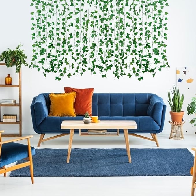 Fake Vines for Room Decor(96Pack689Ft) Aesthetic Artificial Plant Ivy Leaves Hanging Greenery Garlands for Home Bedroom Wall Wedding Christmas Party Office patio Indoor, Outdoor Garden Décor