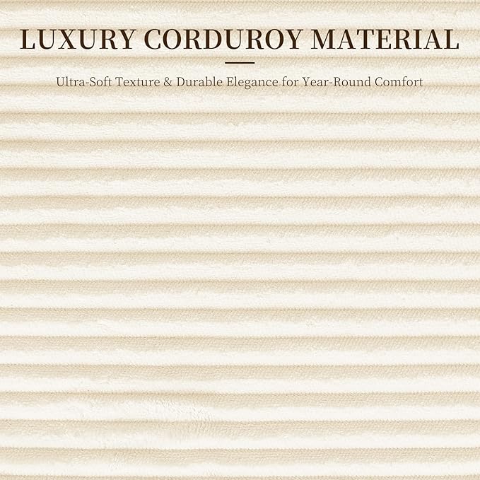 Furnimart 360° Swivel Barrel Accent Chair, Round Upholstered Comfy Lounge Chair, 34“ Corduroy High-Resilienc Foam Single Sofa, No Assembly Wide Seat for Living Room, Bedroom, Apartment (Beige)