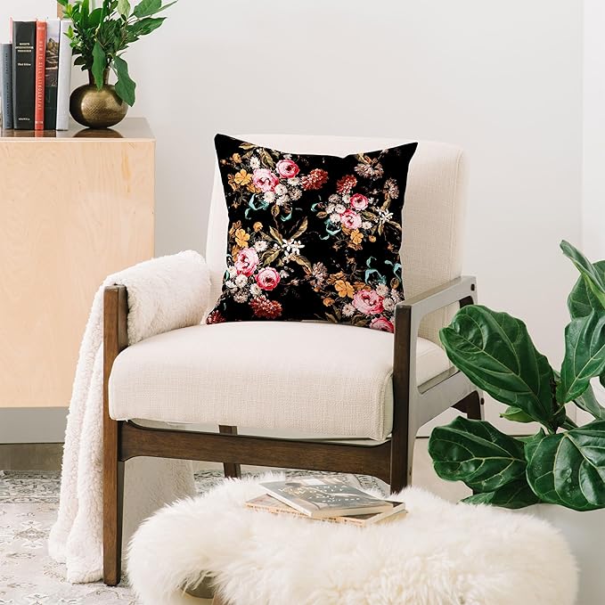 Society6 Midnight Garden IV Throw Pillow Insert-Home Decor by Burcu Korkmazyurek, 16" x 16"