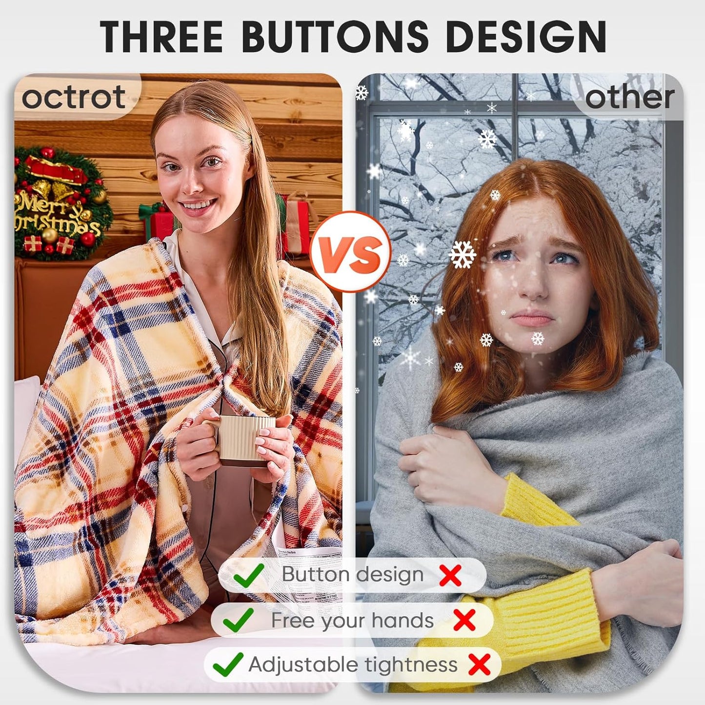 Heated Blanket Electric, Twin Size 62X84, Heating Blanket with 10 Heating Levels & 8 Hours Auto Off, Checkered Plaid Sherpa Blankets Warmer for Adults, Fast Heating and Washable, ETL & FCC, in Brown