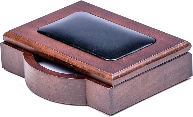 Dacasso Wood & Leather Desk Set - Luxury Leather Desk Pad & Desk Organization Essentials - Office Organization & Executive Desk Decor - (Walnut and Black, 8 Piece)