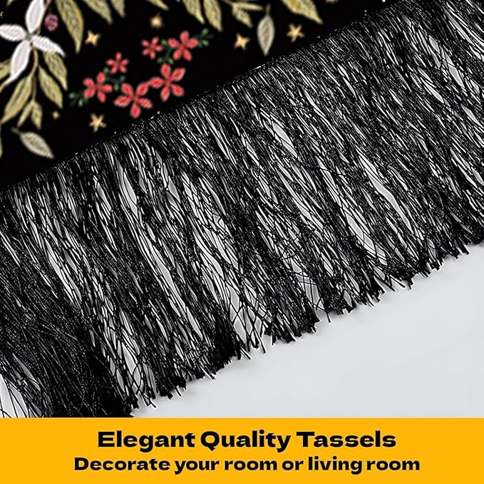 Mystical Long Tapestry Vertical Wall Hanging Cute Botanical Mushroom Moth Butterfly Bohemian Tapestry for Bedroom Aesthetic Moon Phase Plant Wall Tapestries with Tassels Black Room Decor 13x51 Inches