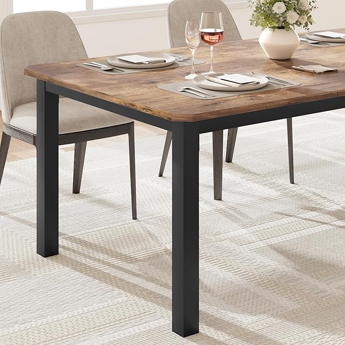 GAOMON 78 Inch Long Kitchen Table for 6-8, Dining Room Table for Kitchen Living Room, Large Rectangular Dinner Tables, Industrial Indoor Restaurant Tables with Sturdy Metal Frame(Only Table)