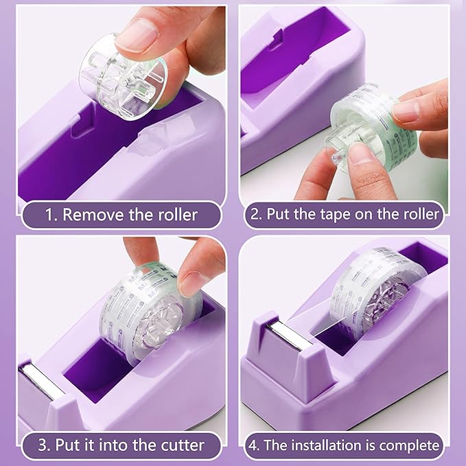 Purple Office Supplies, Purple Desk Accessories, Stapler, Staple Remover, Tape Holder, Pen Holder, Ballpoint Pen, Scissor, Binder Clips, Paper Clips and 1000pcs Staples.