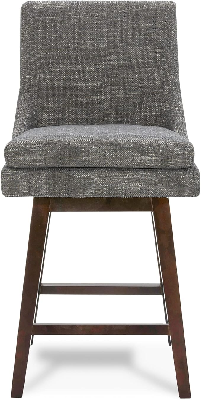 CHITA Counter Height Swivel Barstool, FSC Certified Upholstered Bar Stool, 26.8" H Seat Height, Fabric in Fog
