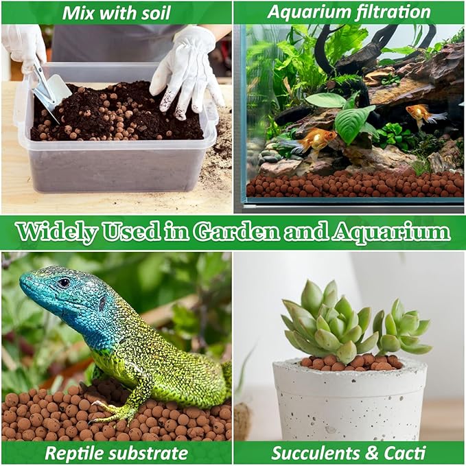 2 LBS Natural Leca Clay Pebbles for Plants- 4-16mm Expanded Clay Leca Balls for Indoor Plants, Hydroton Clay Pebbles for Plants Hydroponic & Aquaponics Growing, Orchids, Drainage, Terrarium