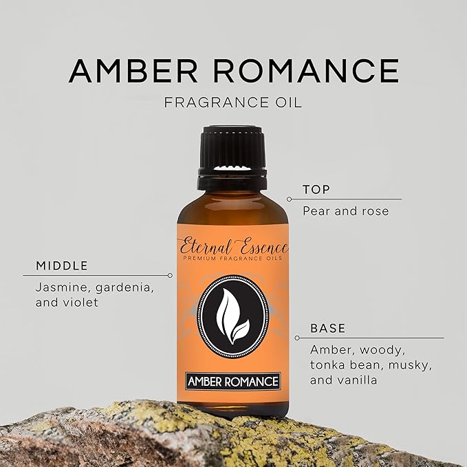 Eternal Essence Oils Amber Romance 30ml Premium Fragrance Oil - for Candle, Soap Making, Aromatherapy, Diffusers, Home Care, & Humidifiers