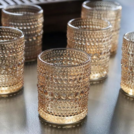 WDHODEC 24 PCS Gold Hobnail Glass Votive Candle Holders Tea Lights Holder fo Weddings, Birthday Table Centerpiece Decorations
