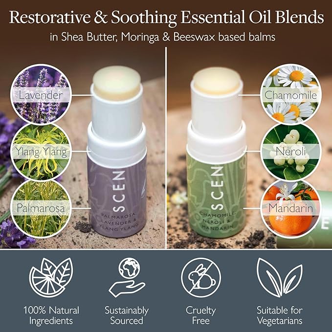 Scentered Sleep & Stress-Relief Aromatherapy Balm Gift Set – Essential Oil Roll On Balms for Relaxation & Rest – Sleep Well & De-Stress – Self-Care Reaxation Gift for Women