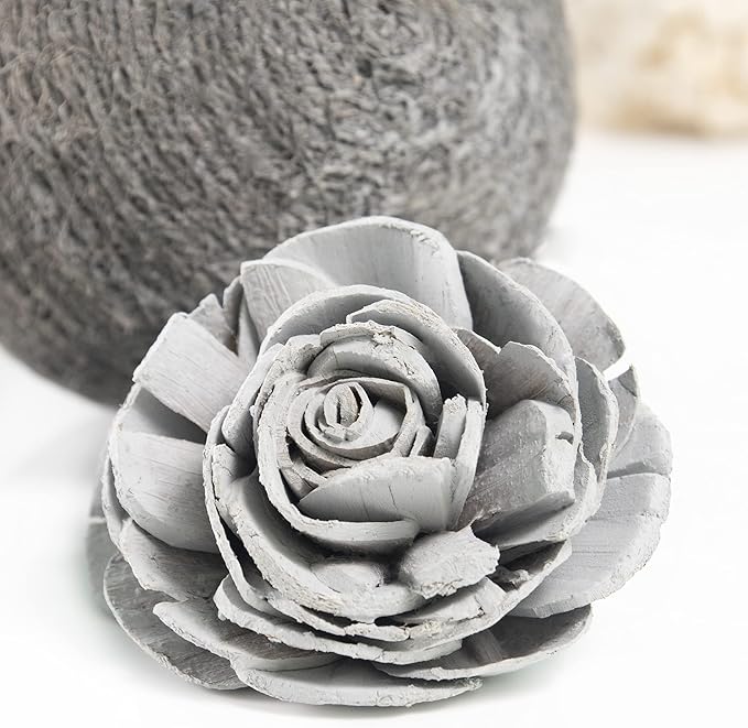 Natural Tones Vase & Bowl Fillers | Floral & Decorative Balls Home Decor (Grey Rose)