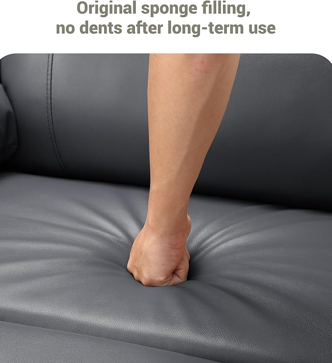 27" Oversized Power Recliner Chair, Faux Leather Rocking Chair with Heat & Massage, 360° Swivel Modern Electric Recliner with Cup Holder ＆ USB Charging for Living Room, Bedroom, Nursery - Grey