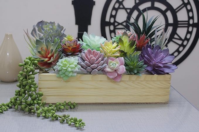 DECOROUS Fake Succulents Unpotted - 20 Pack - Realistic Succulent Plants Artificial - Large Faux Succulent Bulk DIY Home Decor - Fake Plant Cactus Greenery - Premium Mini Artificial Succulent Flowers