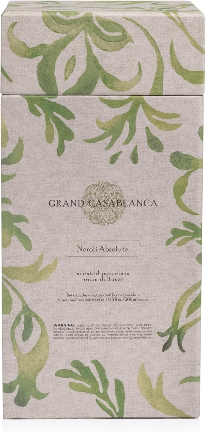 Zodax Grand Casablanca Porcelain Oil Diffuser - 6.76 oz -Neroli Absolute