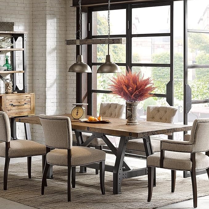 Artificial Plants, 12 Bundles Fake Boston Fern Greenery Outdoor UV Resistant Plastic Flowers (Fall Boston)