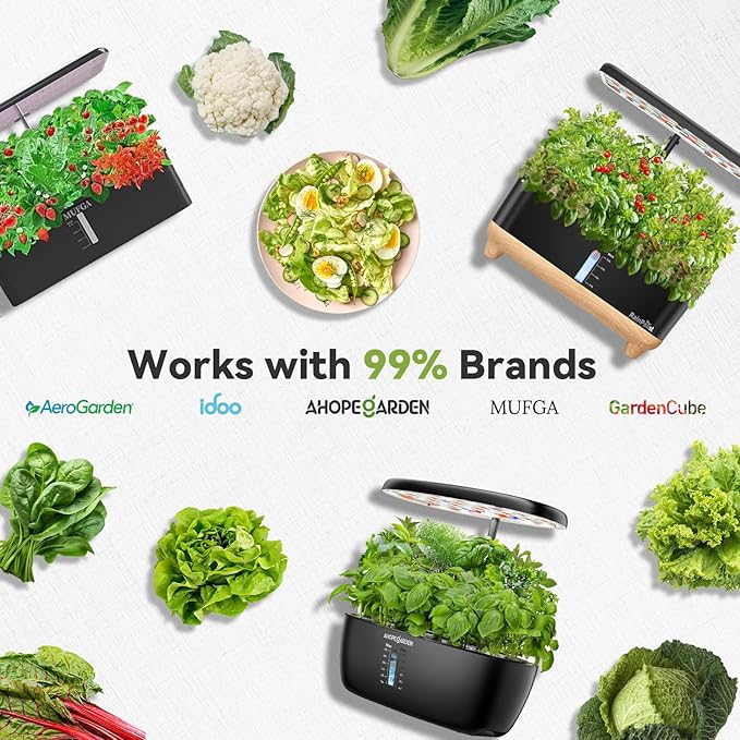 inbloom Salad Green Seed Pod Kit for AeroGarden, Ahopegarden, GARDENCUBE, MUFGA, 50 Pods (350+ Seeds with American Fast/Paris Island/Buttercrunch Lettuce, Swiss Chard, Spinach, Cauliflower, Cabbage)