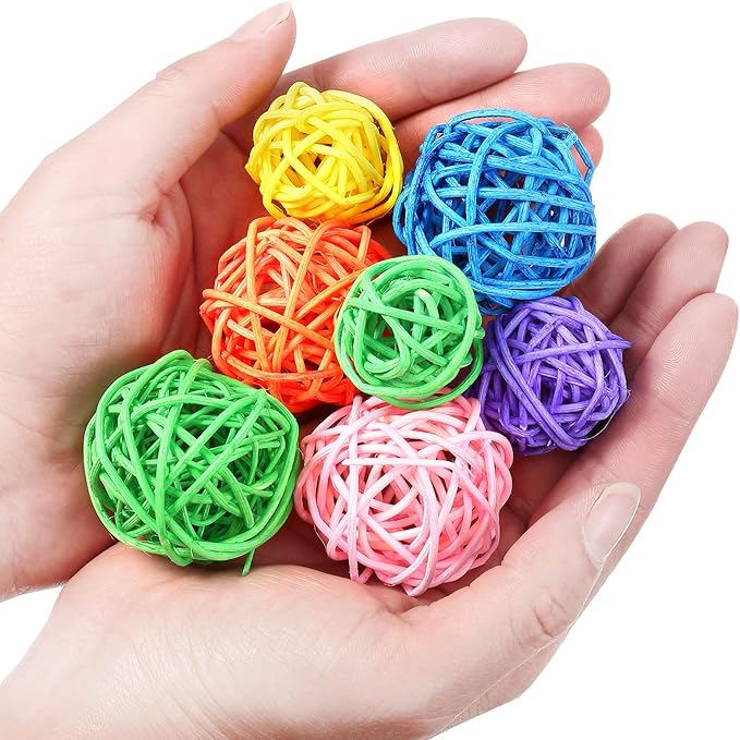 Patelai 36 Pcs Wicker Rattan Balls Decorative Balls for Vase Centerpiece Bowls Orbs Filler for Home Decor,4 Sizes(Multicolored)