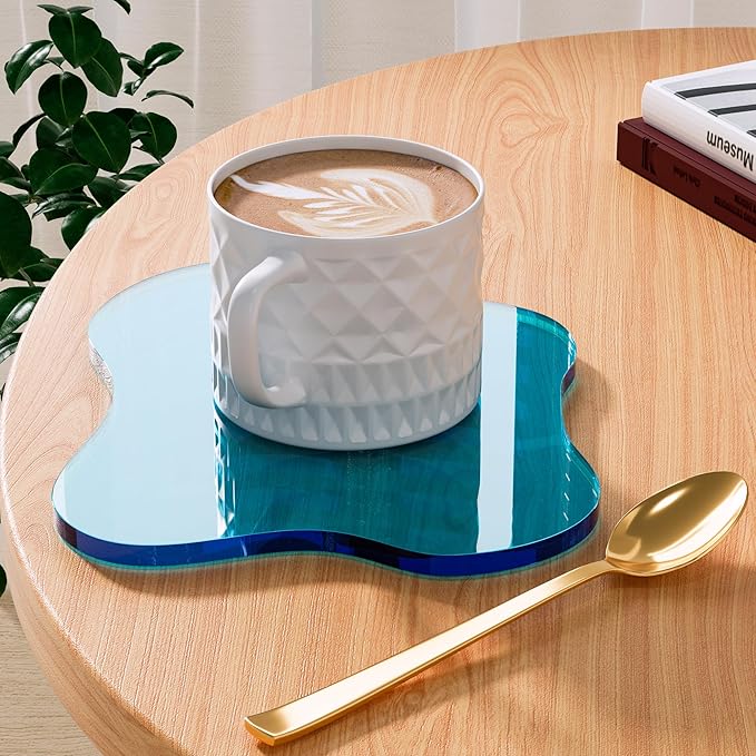 Acrylic Coaster for Desk, Clear Bar Drink Coaster, Clear Cloud Shape Coffee Cup Coaster, Perfect for Tabletop Protection and Accessories Display.