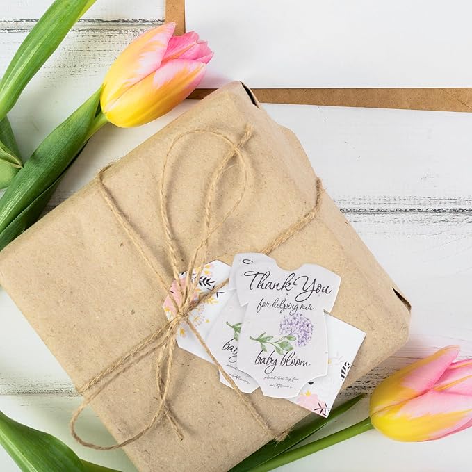 Plantable Onesie Seed Paper – 5 Hydrangea Baby Shower Favors for Guests with Wildflower Seeds, Baby Shower Gifts for Guest