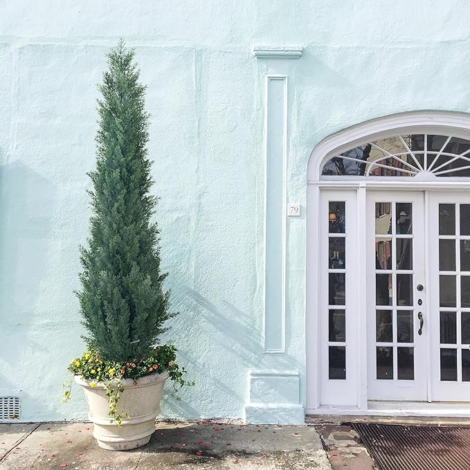 3ft Artificial Cedar Topiary Trees - Fake Boxwood Topiary Cypress Trees Potted Plants, Artificial Plants Shrubs for Home Indoor Outdoor Garden Porch Decor