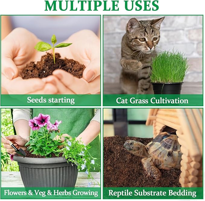 Legigo 50 Pcs 40mm Organic Coco Coir Pellets for Plants- Compressed Coconut Coir Potting Soil, Coco Fiber Pellets Coco Coir Soil for Planting, Garden, Bonsai, Herbs, Flower & Vegetables