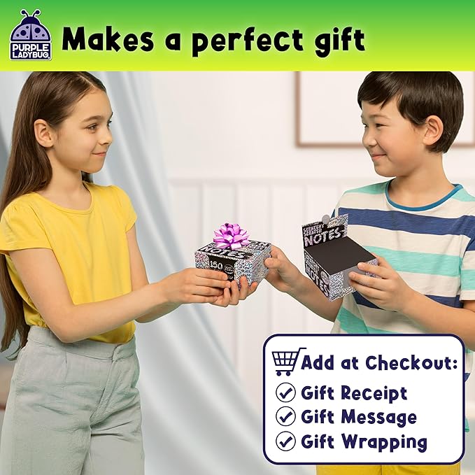 PURPLE LADYBUG Silver Holographic Scratch Art Mini Notes - Scratch Art for Kids, Summer Activities, Camping Games for Ages 4-8