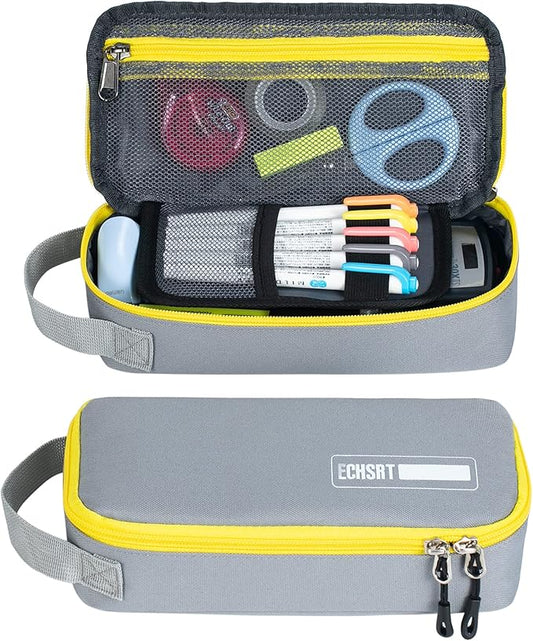 ECHSRT Large Pencil Case, Aesthetic Pen Pouch with Big Capacity, Minimalist Portable Stationery Bag with Handle for Office Organizer Aesthetic Pencil Cases
