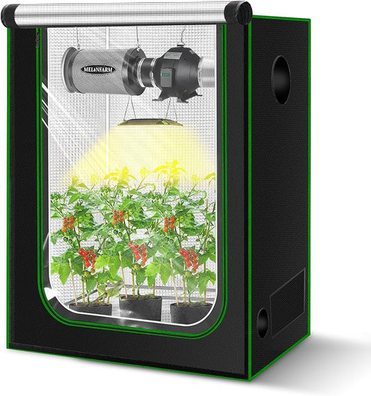MELONFARM 4x2 Grow Tent, 48"x24"x60" Double Transparent Viewing Door Indoor Grow Tent, Growing Tent with High Reflective Mylar & Floor Tray, Plant Tent for Indoor Hydroponics Growing