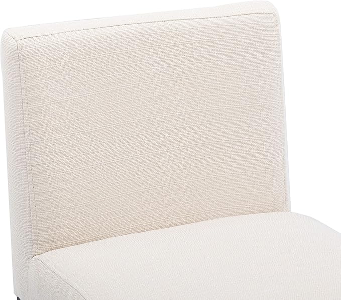VESCASA Linen 27 inches Counter Height Bar Stool with Padded Back, Modern Upholstered Counter Stool Chair with Black Metal Frame for Kitchen Island, 1 Piece, Cream