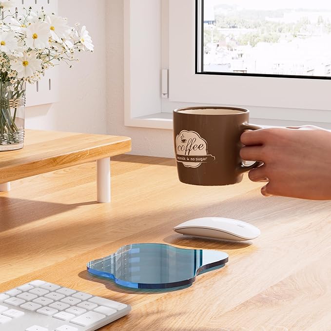 Acrylic Coaster for Desk, Clear Bar Drink Coaster, Clear Cloud Shape Coffee Cup Coaster, Perfect for Tabletop Protection and Accessories Display.
