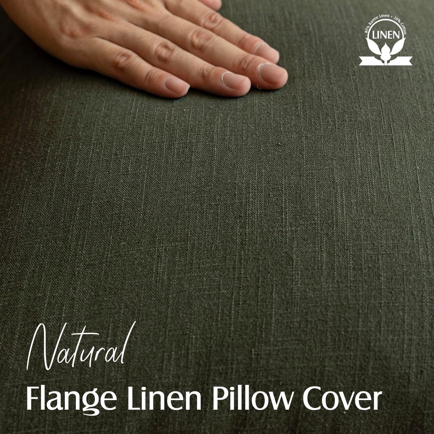 Foindtower Pack of 2, Decorative Linen Solid Throw Pillow Covers Soft Accent Cushion Case Farmhouse Neutral Pillowcase for Chair Couch Sofa Bedroom Living Room Home Decor 26 x 26 Inch Dark Olive Green