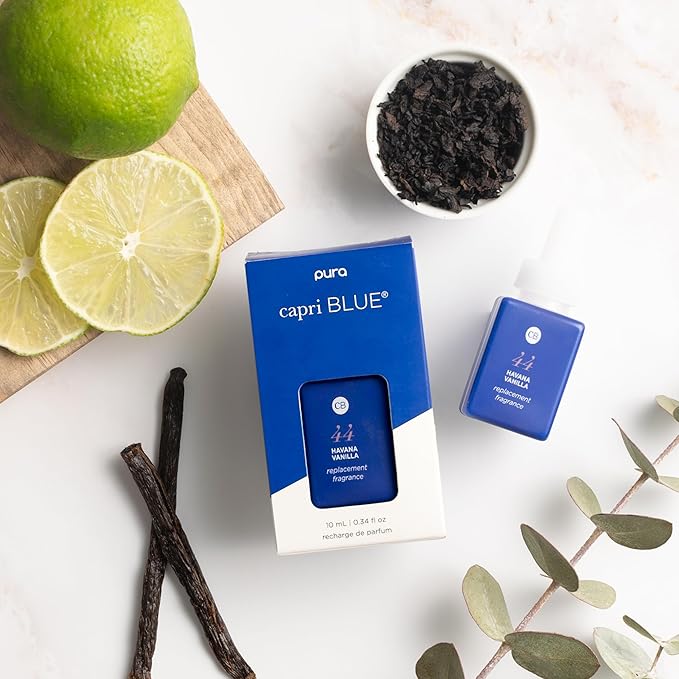 Capri Blue Pura Smart Home Plug-in Diffuser Refills – Includes 2 Capri Blue Pura Refills for Plug In Diffusers for Home - Long Lasting Luxury Scents - Havana Vanilla (Pack of 2)