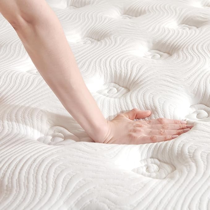 TQX Queen Mattress,12 Inch Hybrid Mattress in a Box: Memory Foam & Pocket Springs for Pressure Relief, Motion Isolation, Medium Plush,CertiPUR-US Certified,Fiberglass Free, 365 Night Trial