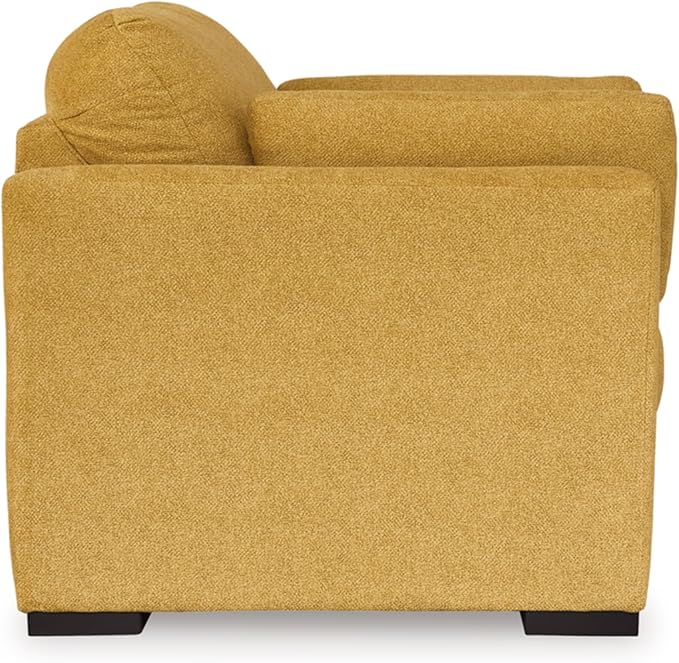 Signature Design by Ashley Keerwick Scandinavian Upholstered Oversized Chair with 2 Bolster Pillows, Yellow