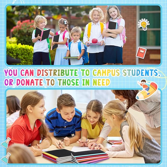 Handepo 100 Pack Composition Notebooks A5/A6 Ruled Lined Composition Kraft Notebooks Bulk Soft Cover Journals Travel Diary Memo for Students Classroom Office Supplies(A5,Novel Color)