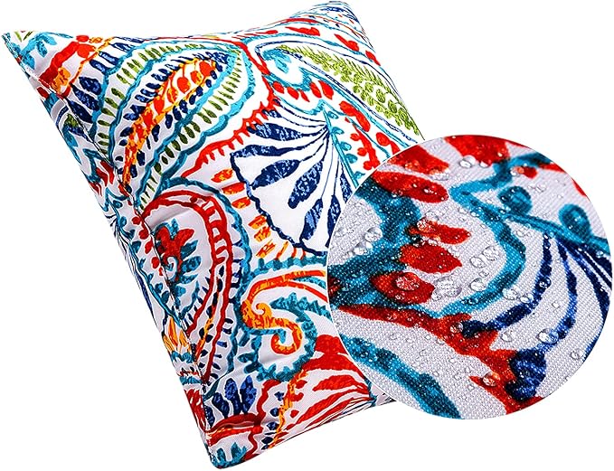 JMGBird Outdoor Pillows Waterproof Set of 2 Outdoor Throw Pillows with Insert Included 18×18 Inch Outdoor Pillow for Patio Furniture