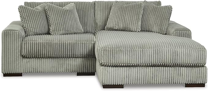 Signature Design by Ashley Lindyn Contemporary L-Shaped 2-Piece Sectional with Chaise for Living Room, Gray