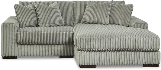 Signature Design by Ashley Lindyn Contemporary L-Shaped 2-Piece Sectional with Chaise for Living Room, Gray