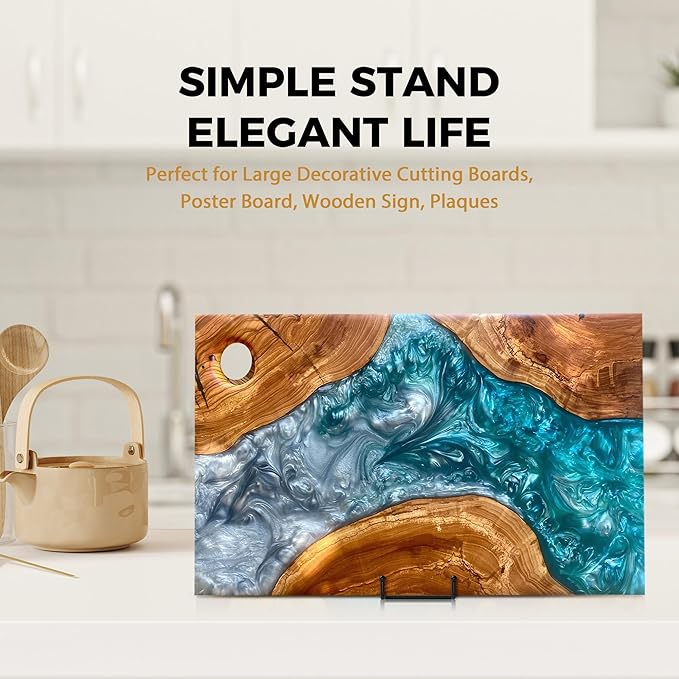 TR-LIFE 16 Inch Heavy Duty Plate Stand (2 Pack) - Metal Display Easel for Large Plates, Picture Frames, Signs, Posters, and Decorative Platters