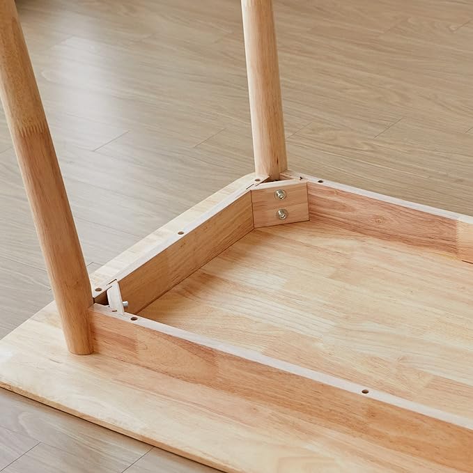 Livinia Aslan 47" Malaysian Oak Rectangular Wooden Dining Table/Solid Wood Kitchen Desk (Natural Oak)