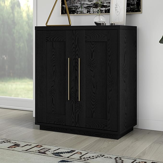Henn&Hart Tillman Accent Cabinet, 28" Wide, Black