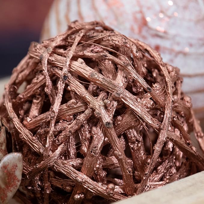 ANDALUCA Decorative Vase Filler Bag with Orbs, Balls (Rustic Copper)