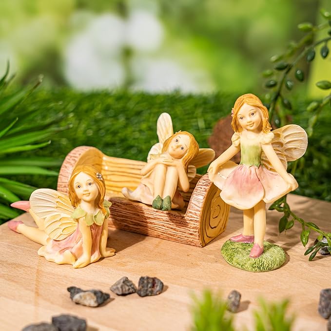TZSSP 3 Pcs Garden Miniatures Fairies Mini Figurine Fairy Accessories Decor for DIY Kit Ornaments Micro Landscape Micro Landscape Terrarium Ornaments