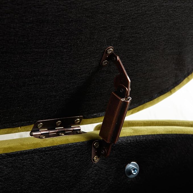 Modern Velvet Ottoman with Storage Entryway Bench for Living Room Comfy Upholstered End of Bed Bench with Safty Hinge for Bedroom/Living Room/Lounge/Corner, Olive